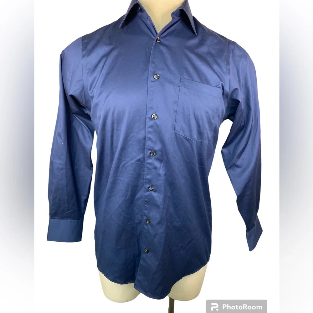 Kenneth Cole New York Long Sleeve Button Up Shirt Men’s 14 1/2- 32-33 - Picture 1 of 4